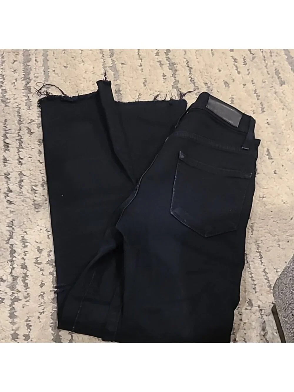 Aritzia The Castings high rise cigarette Jeans Overdye Black, raw edge hems